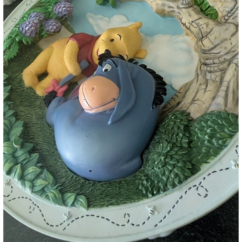 VTG Disney 3D Plate 1995 Winnie The Pooh & Eyeore You're A Real Friend Bradford